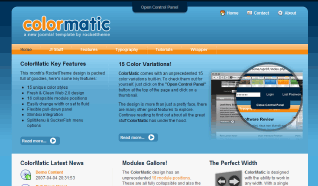 Шаблон RT ColorMatic для CMS Joomla от RocketTheme