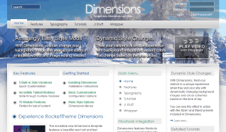 Шаблон RT Dimensions для CMS Joomla от RocketTheme