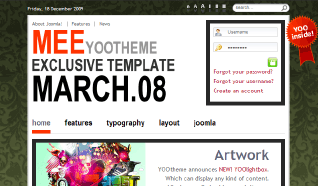 Шаблон YT Mee для CMS Joomla от YOOTheme